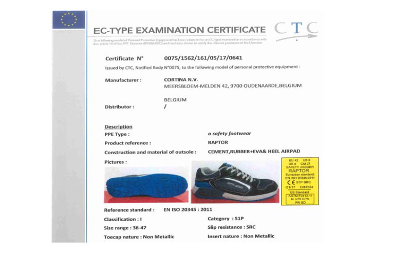 Giày bảo hộ Safety Jogger có đầy đủ tiêu chuẩn CE